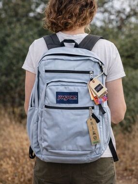 JanSport Big Student Backpack Blue Dusk 17.5” Laptop NWT XL School